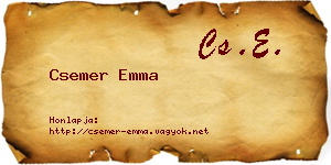 Csemer Emma névjegykártya